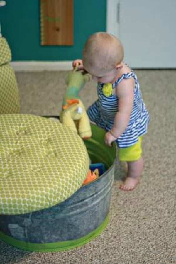 #13 HELP YOUR KIDS STORE THEIR TOYS IN A COLORFUL STOOL