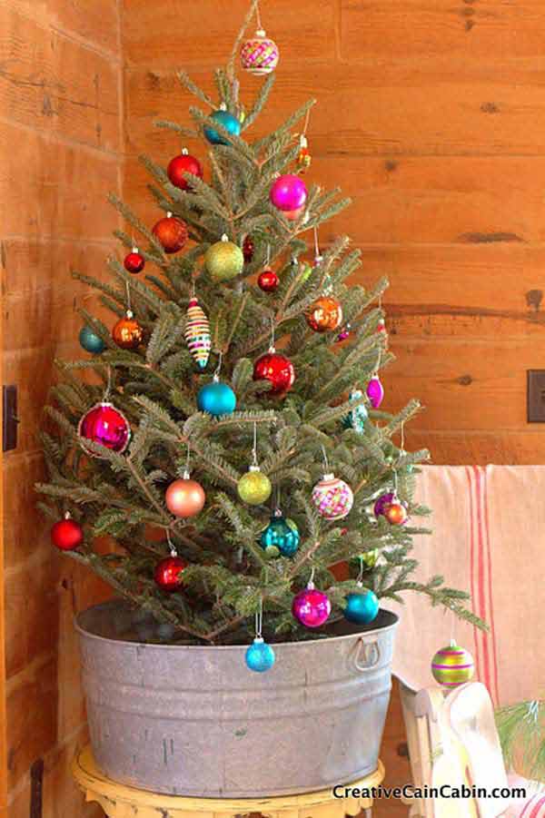 #21 YOUR CHRISTMAS TREE CAN BE NESTLED IN A GALVANIZED BUCKET