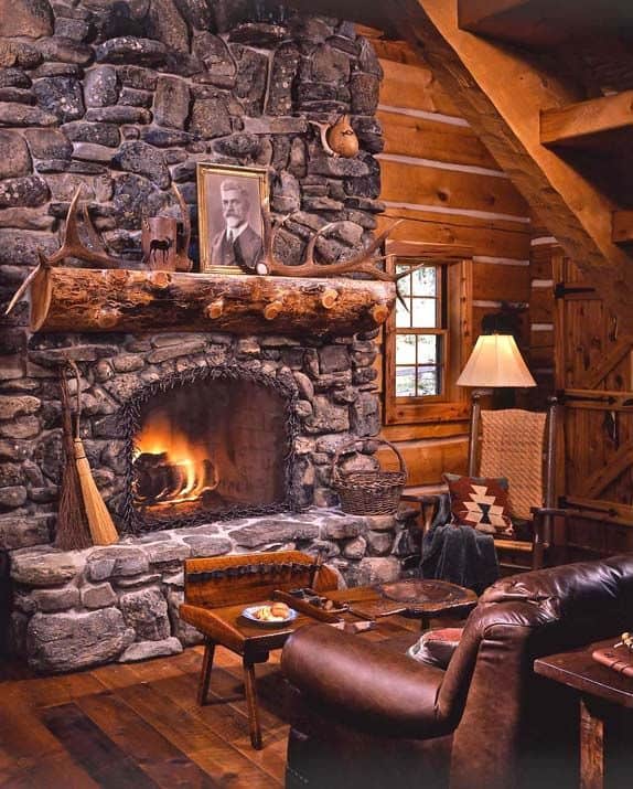 38 Rustic Country Cabins With A Stone Fireplace For A Romantic Get Away