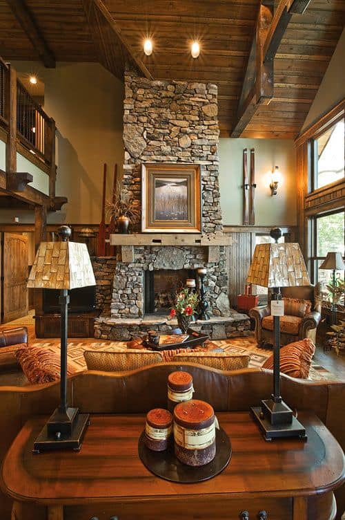 #16 RUSTIC COUNTRY HOME WITH STONE FIREPLACE STRAIGHT UP TO THE VAULTED CEILING