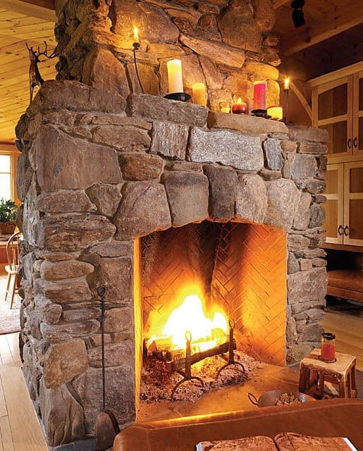 #20 STONE WALL FIREPLACE OVERPOWERING THE ROOM