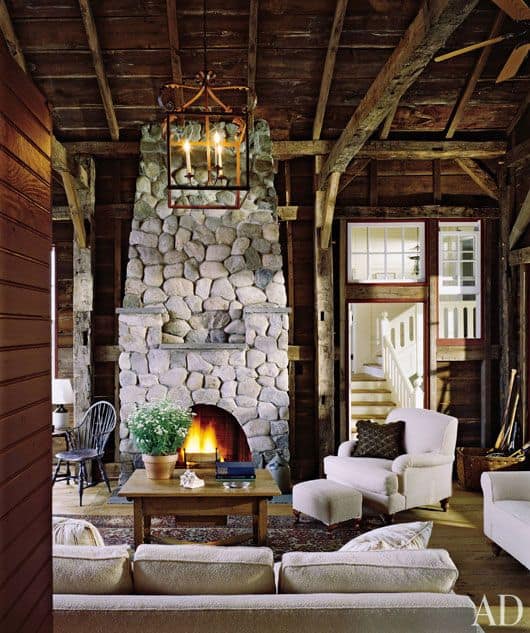 38 Rustic Country Cabins With A Stone Fireplace For A Romantic Get Away