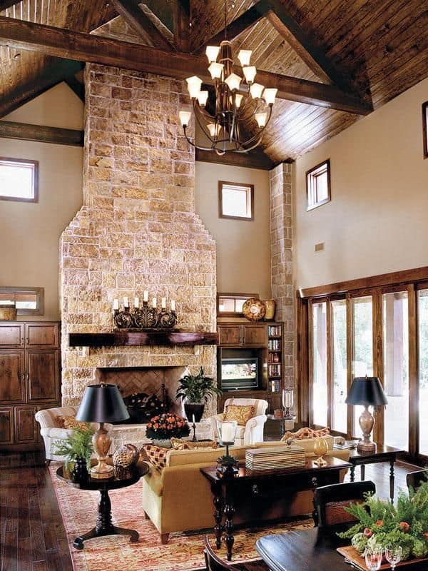 #7 MODERN COUNTRY STYLE TEXAS HOME WITH CONCRETE FIREPLACE AND VAULTED CEILING