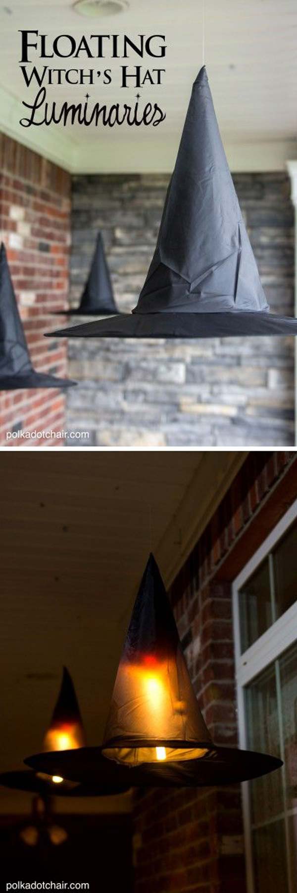 #2 ADD MAGIC TO YOUR PORCH WITH FLOATING WITCH HATS LUMINARIES