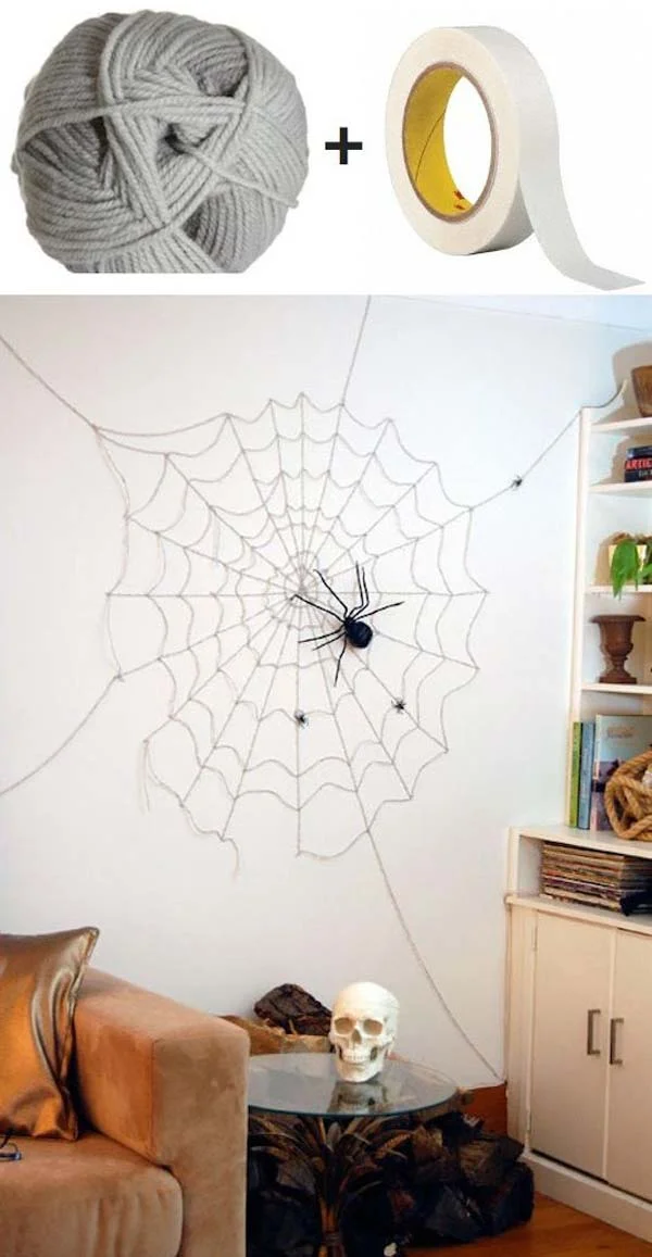 #8 CREATE A HALLOWEEN SPIDER WEB IN YOUR HOME