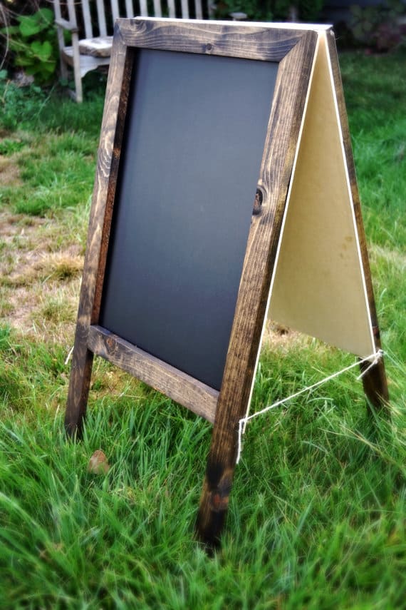 #42 Use salvaged wood to build your own chalkboard sign