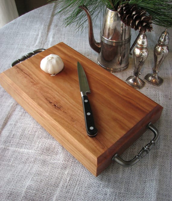 #38 Wooden cutting board with handles