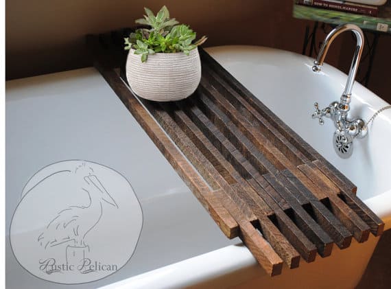 #43 Reclaimed wood tub caddy