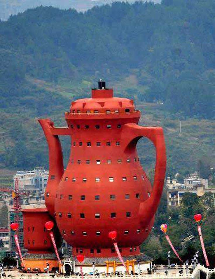 #38 THE TEA POT SHAPED MUSEUM IN CHINA IS A LITERAL ARCHITECTURAL STRUCTURE EXPRESSING THEIR TEA CULTURE