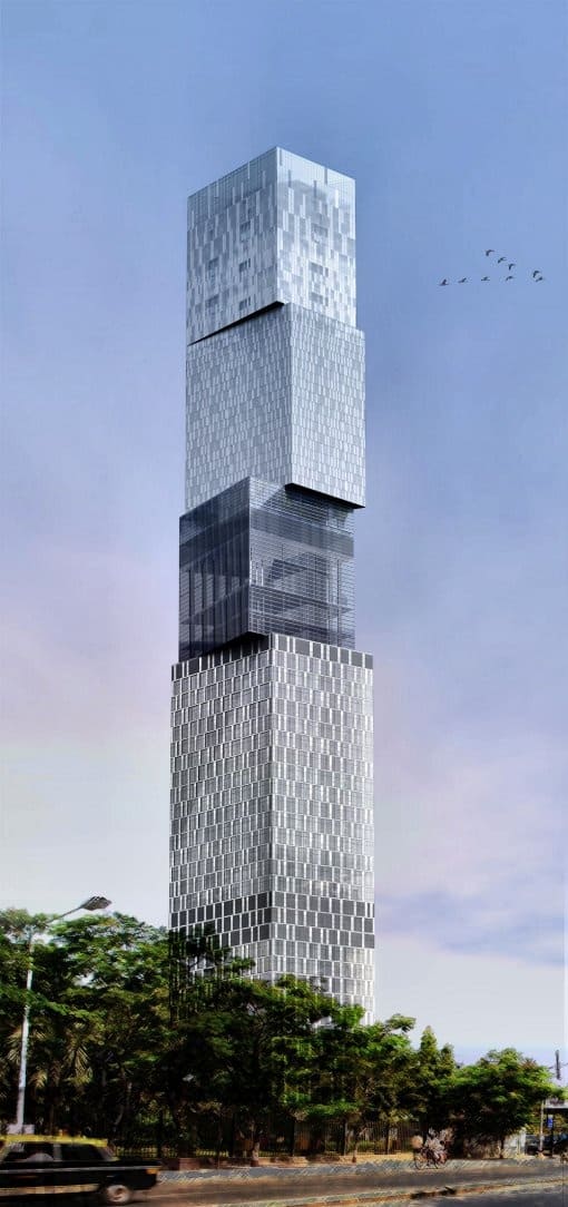 #18 THE MUMBAI TOWER IN INDIA IS AN UNCONVENTIONAL EXPOSE OF FACADES AND VOLUMES