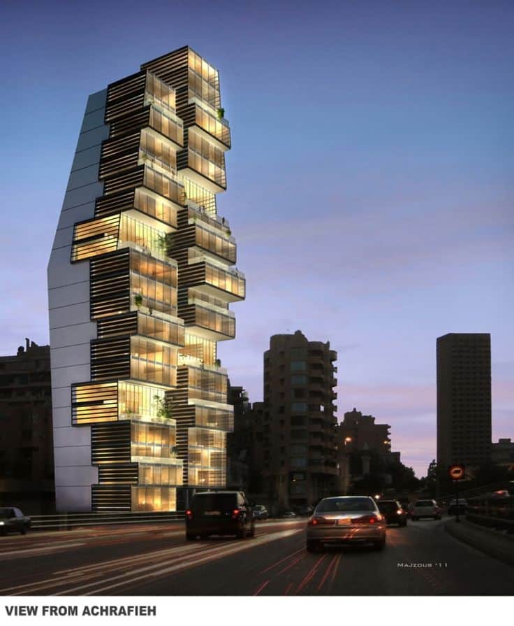 #5 THE BEIRUT RESIDENTIAL BUILDING IN LEBANON IS AN UNCONVENTIONAL ARCHITECTURAL STRUCTURE