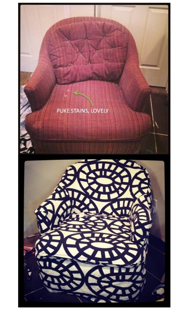 Before And After DIY Reupholstering Furniture Ideas