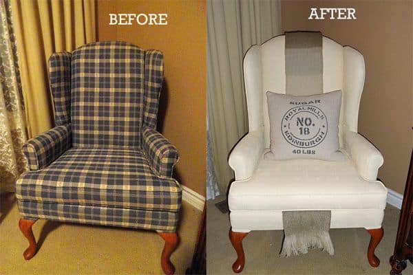 Before And After DIY Reupholstering Furniture Ideas (7)