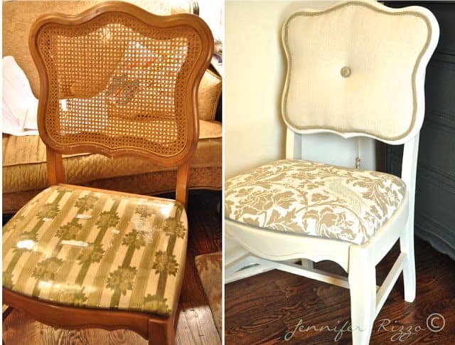 #9 modernizing an old cane - back chair with tufting
