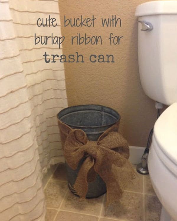 #31 DRESS UP YOUR TRASH CAN IN BURLAP RIBBON