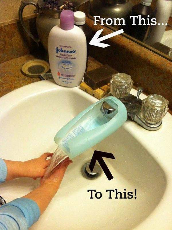 7. turn an old product bottle into an useful item