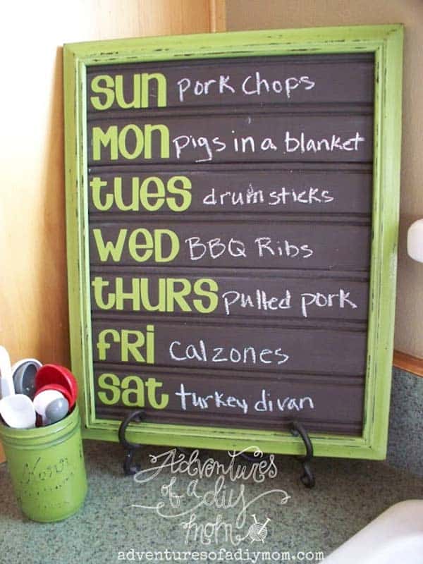 Display the menu for the week in style