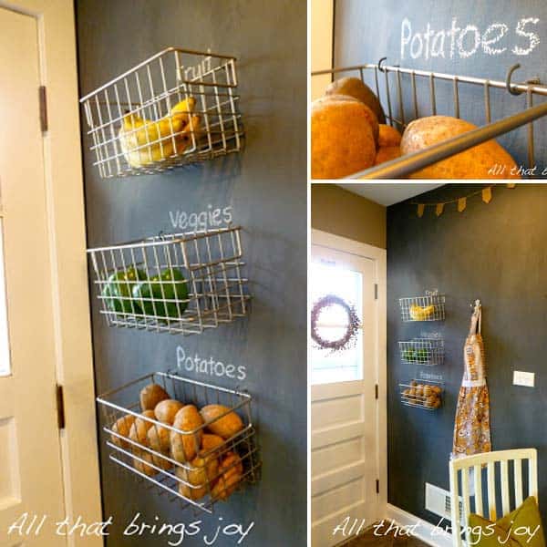  A black wall can be a great organizer for simple items