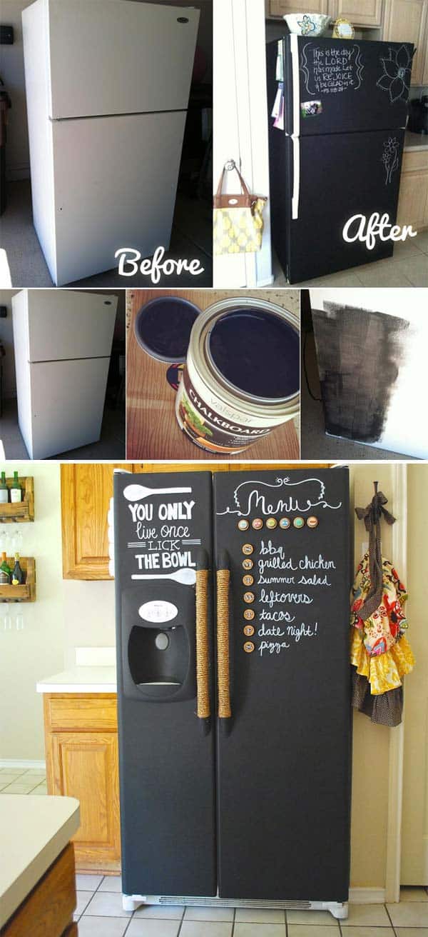 Up-cycle your old fridge with a chalkboard makeover