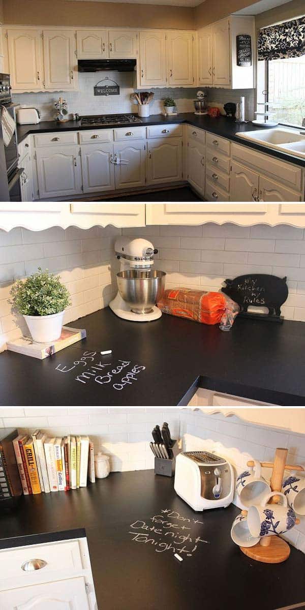 Small decor items like welcome signs can be realized in 30 minutes with chalkboard