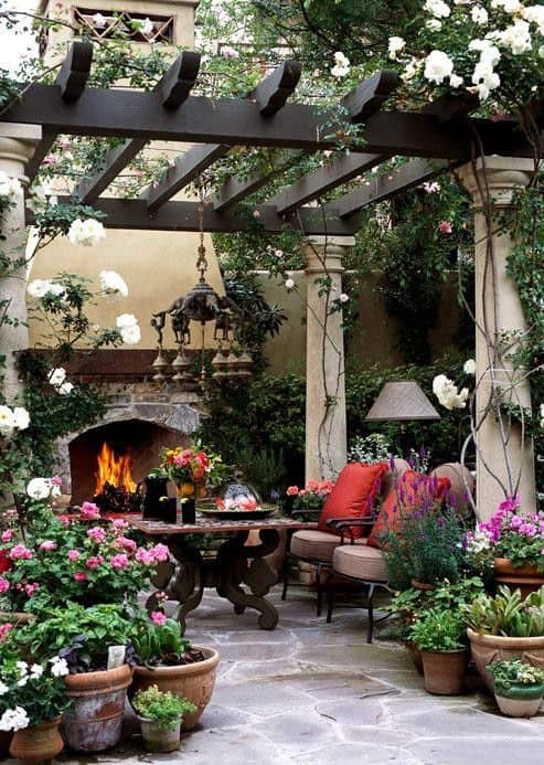 pergola with columns and wood beautiful design ideas