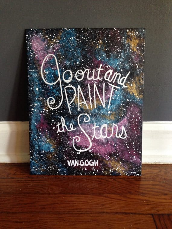 17. STARDUST CANVAS PAINTING IDEA 