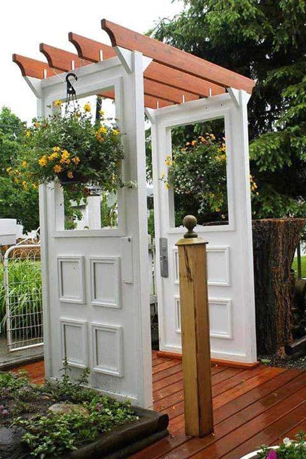 #11 two old doors can become a beautiful arbor-pergola ensemble