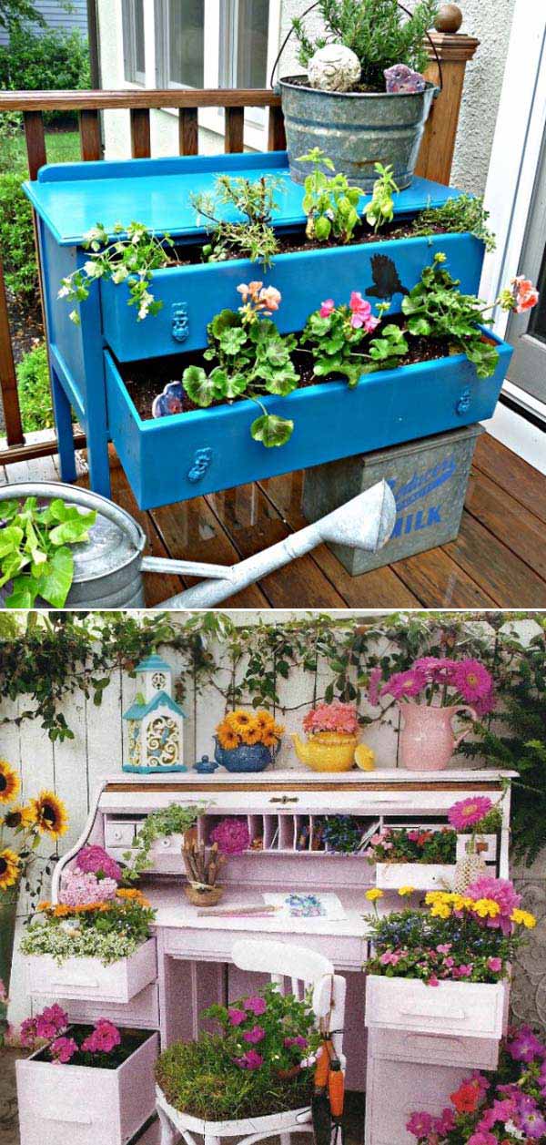 #5 color a dresser for your patio and boost vegetation