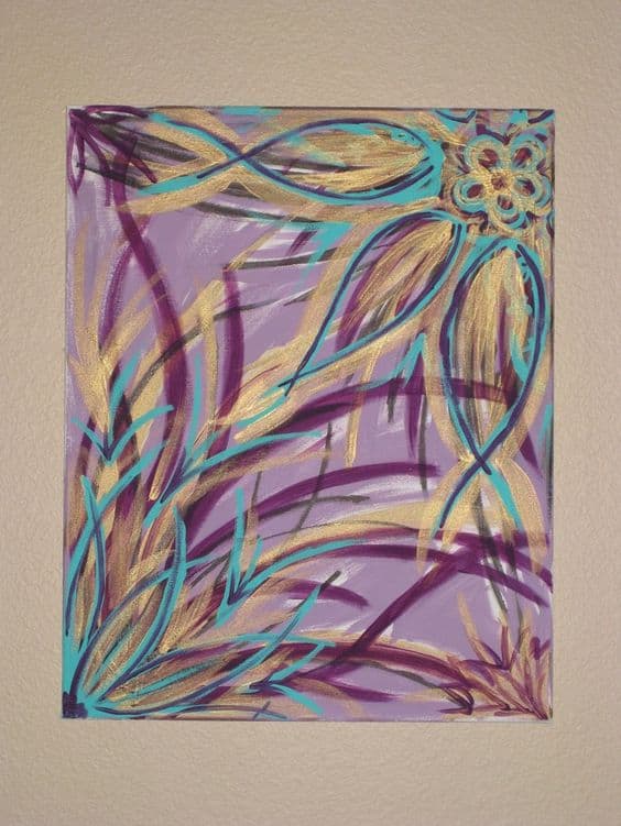#13 IT IS POSSIBLE TO LEARN TO PAINT JUST BY SCRIBBLING RANDOM COLORS OF YELLOW PURPLE AND TURQUOISE