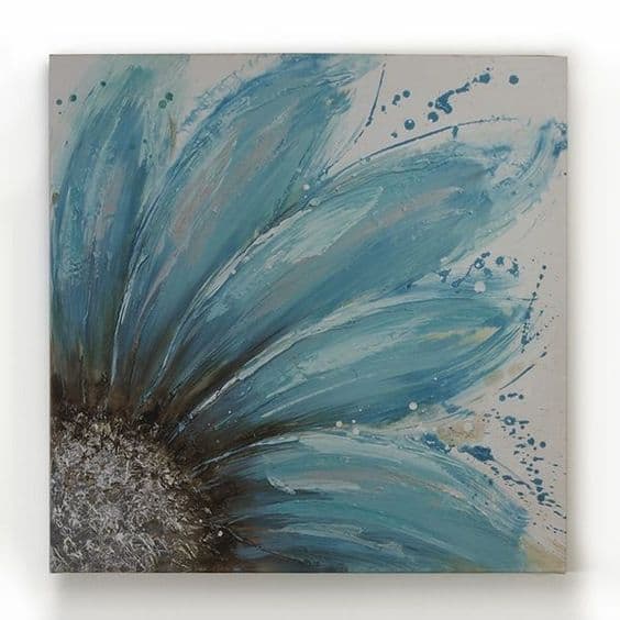 #4 CONSIDER SKETCHING A BLUE SUNFLOWER ON A GREY SHEET 19 Easy Canvas Painting Ideas (3) 