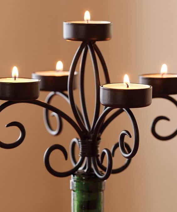 multiple candle holder wine bottle craft