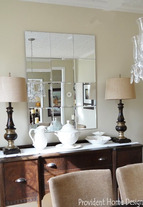 Dollar store Pottery Barn-style Eagan mirror frameless