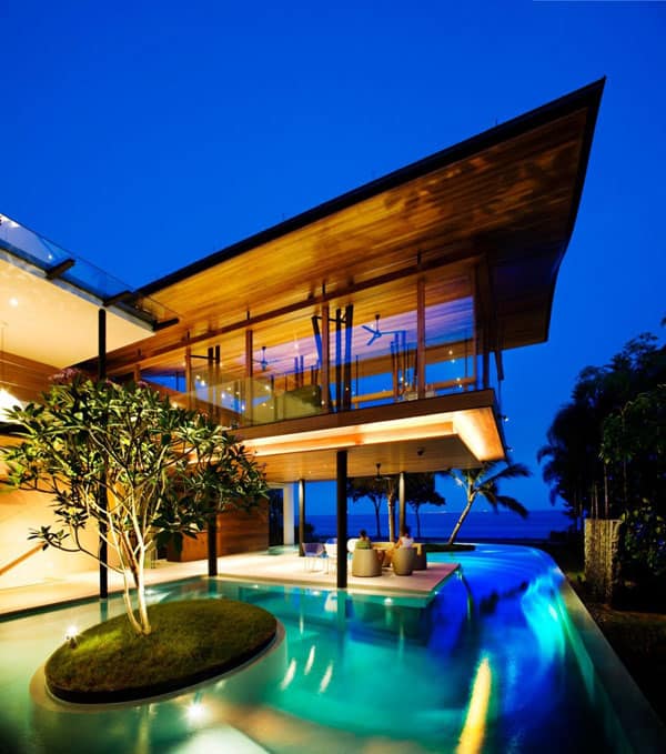 angled planes define this modern mansion