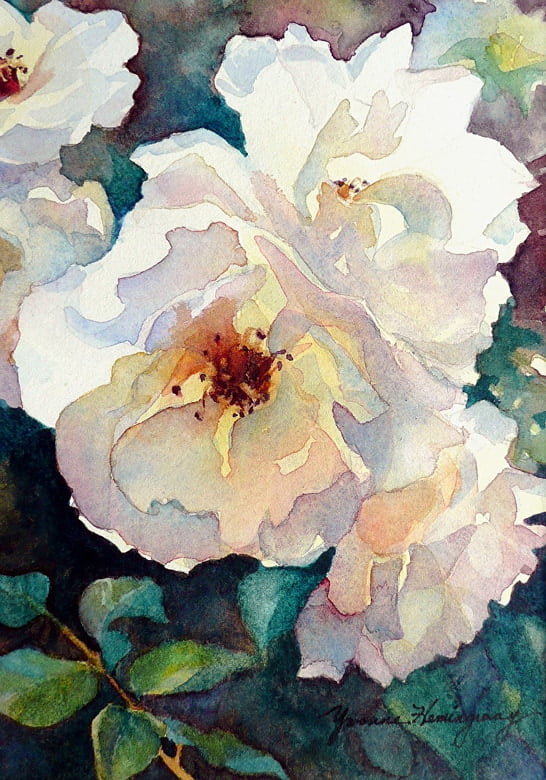 delicate watercolor roses