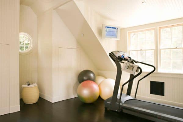 Airy attic spaces can really make great gym spaces