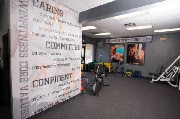 Design your own motivational wall mural for the home gym.