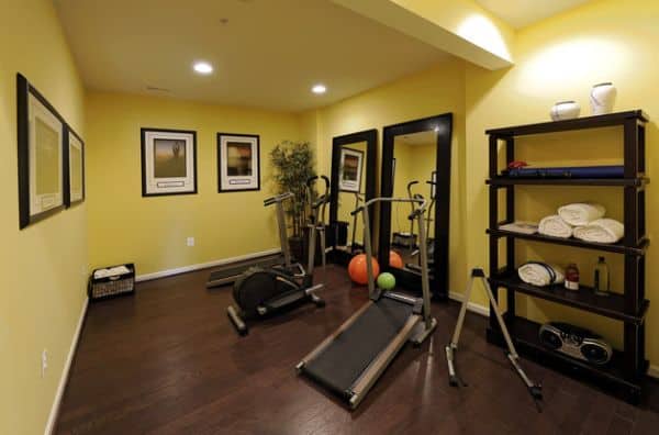 Inspire calm in your home gym with a light color.