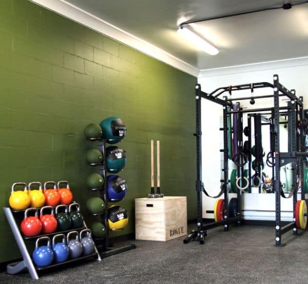 Using colored gym equipment is a great way to improve your decor