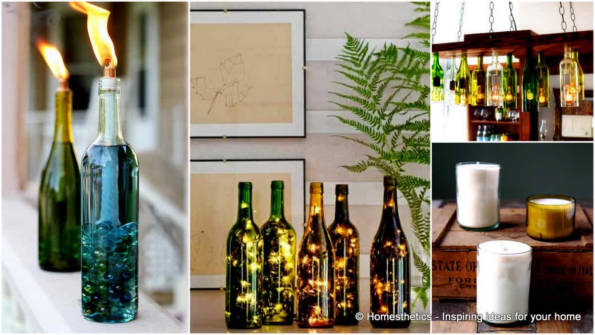 Home Lighting Ideas Expressed With Wine Bottle Crafts homesthetics.net