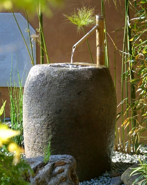 water fountain in small garden