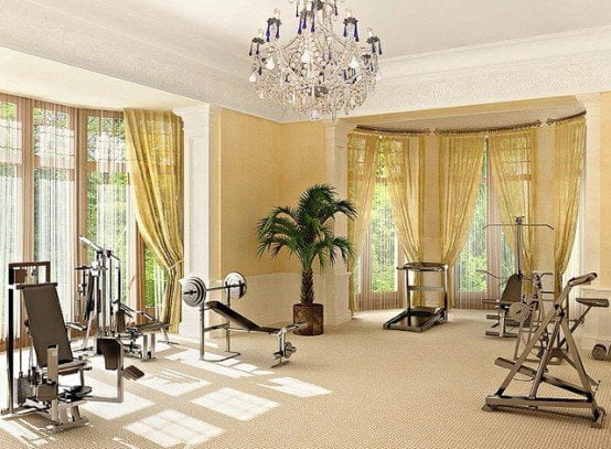 Luxurious elegant gym designs are an option as well.