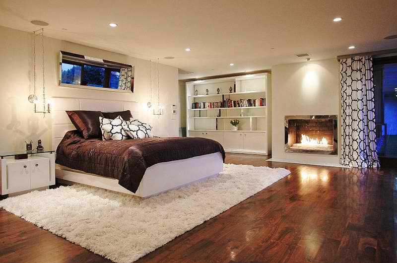 immense stark white bedroom basement