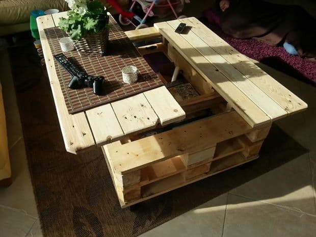 multistorage coffee table pallet homesthetics