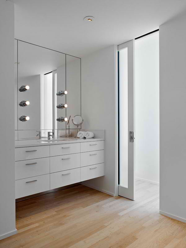 strak white bathroom can empower your bedroom design