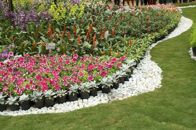 Rocks border for flower garden