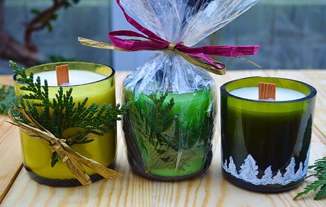 wine-bottle-candle-crafts for holidays