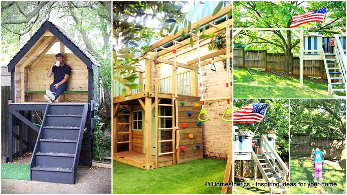 Creative Kids Wooden Playhouses Designs For Your Yard