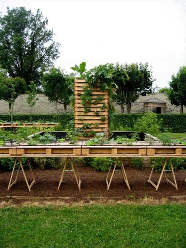 #27. WOODEN PALLET RAISED GARDEN BEDS