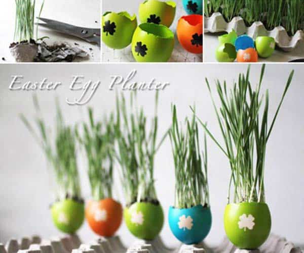 #10 Transform colorful eggs into Easter egg planters
