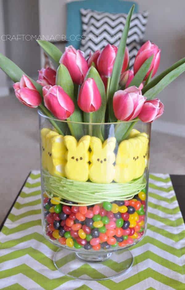 #11 match flowers with sweets into the perfect diy Easter gift